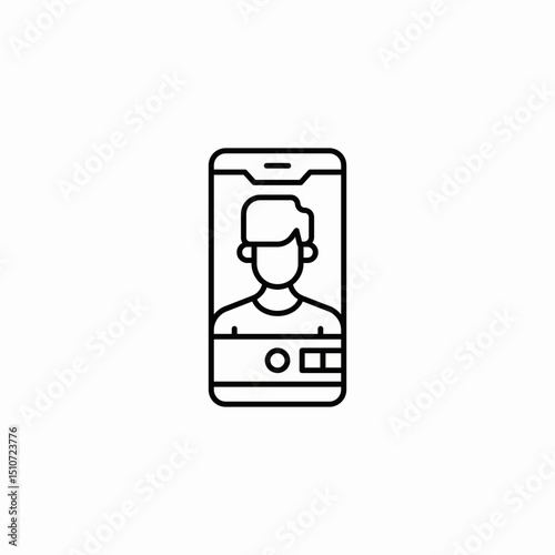 video conversation male icon sign vector