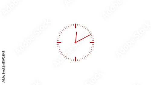Digital clock 24 hour day fast speed black color 4k illustration. White background new analog clock timer 4k illustration.