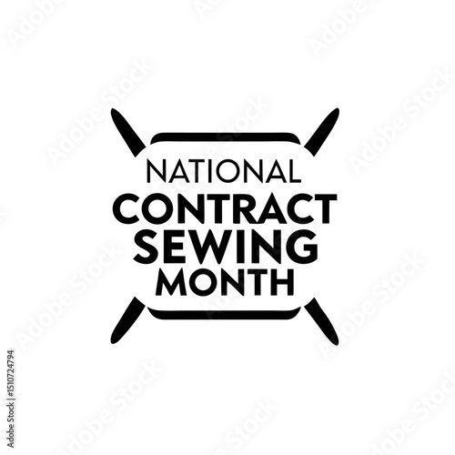 National Contract Sewing Month Vector Illustration Banner Design