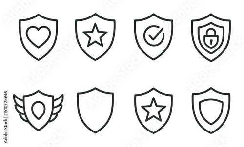 Security and protection icon set: silhouette style for safety and defense visuals