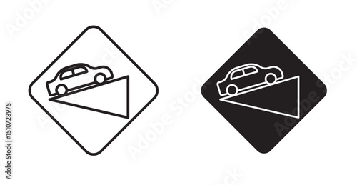 Steep slope ahead sign