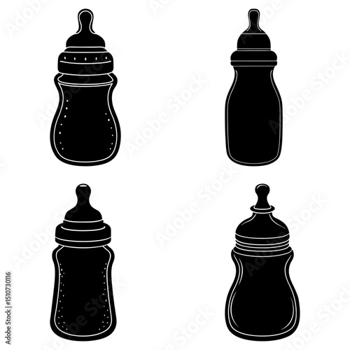 Baby Bottle Silhouette vector illustration