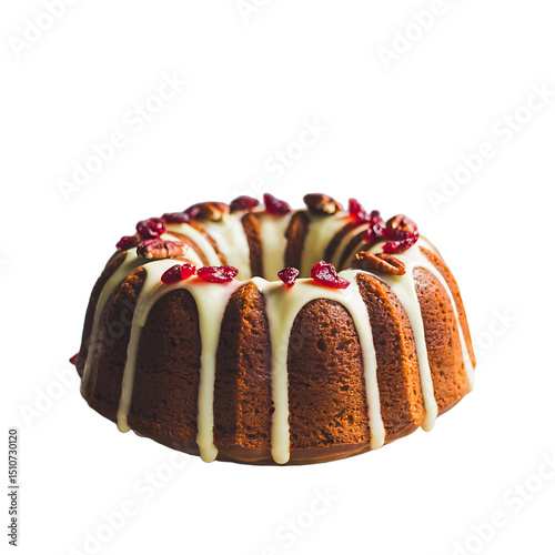 Delicious Cranberry Pecan Bundt Cake with White Glaze perfect for holidays and celebrations, tempting dessert photography.