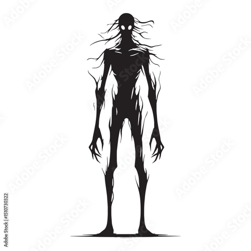 Iconic ghoul silhouette for horror branding sets – ghoul silhouette – ghoul vector illustration – silhouette of ghoul

