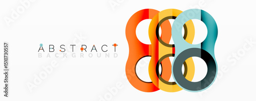 Colorful overlapping circles create modern abstract design. Bright hues blend, forming dynamic visual composition. Simple, clean aesthetic.