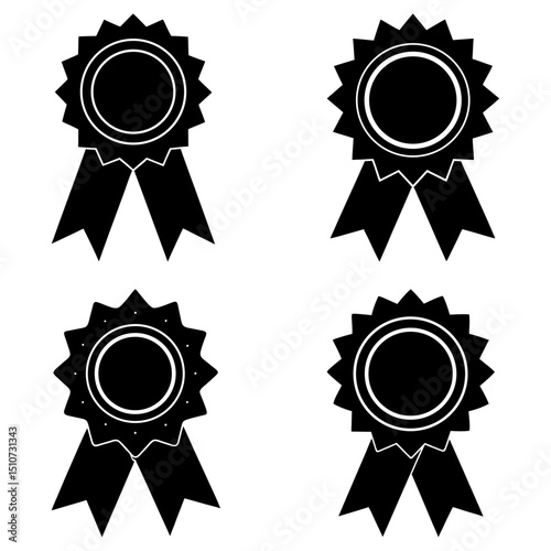Award Ribbon Silhouette vector illustration