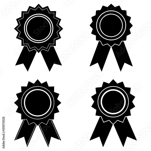 Award Ribbon Silhouette vector illustration