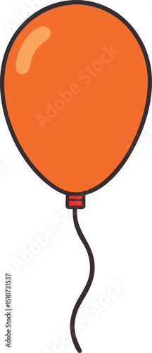 Orange Balloon Illustration A Simple, Festive Design