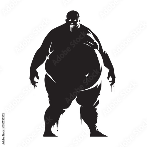 Sharp-edged giant zombie silhouette designed for graphic packs – giant zombie silhouette – giant zombie vector illustration – silhouette of giant zombie

