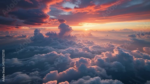 4K Aerial Time Lapse of Dramatic Cloudscape at Sunset in Thailand's Beautiful Sky
