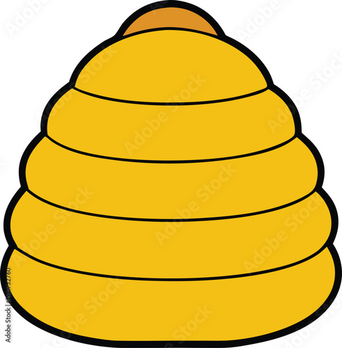 Adorable Cartoon Beehive Illustration Honeycomb Structure Design