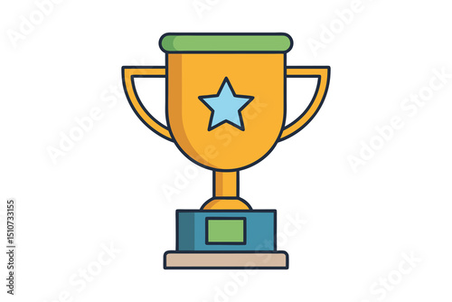 gold trophy cup isolated on white background