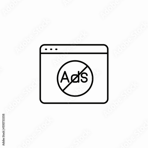 ad blocker icon sign vector