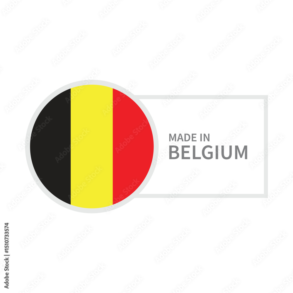 Fototapeta premium Made In Belgium Label Icon Vector Design.