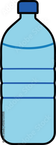 Refreshing Hydration A Simple Illustration of a Water Bottle