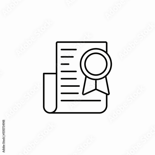 certified document icon sign vector