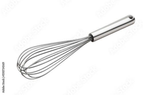 A gleaming stainless steel whisk ready for action inspiring culinary creations and joyful on transparent background
