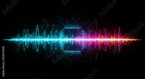 Sound Wave Visualization with Neon Colors
