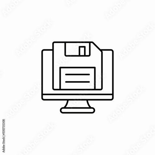 desktop floppy disc icon sign vector
