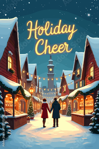 Wallpaper Mural christmas music poster, christmas party poster, christmas poster background, santa poster, happy holidays poster, christmas poster greeting card, christmas, winter, holiday, landscape, illustration, x Torontodigital.ca