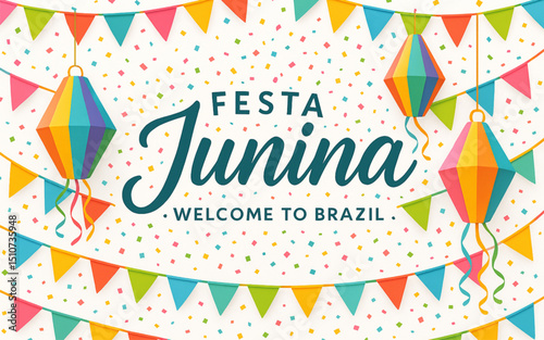festive vector illustration celebrating the Brazilian Festa Junina.