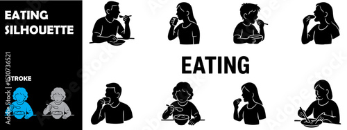 Eating Silhouette Vector