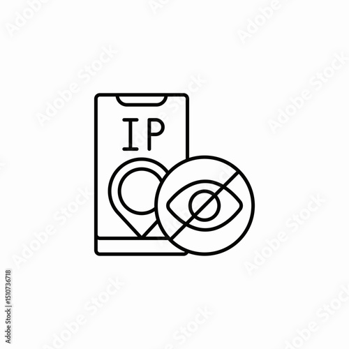 hidden ip location icon sign vector