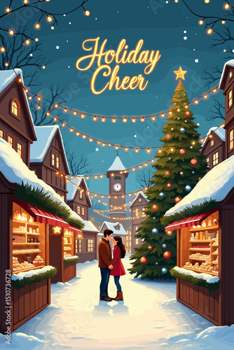 Wallpaper Mural christmas music poster, christmas party poster, christmas poster background, santa poster, happy holidays poster, christmas poster greeting card, christmas, winter, holiday, landscape, illustration, x Torontodigital.ca