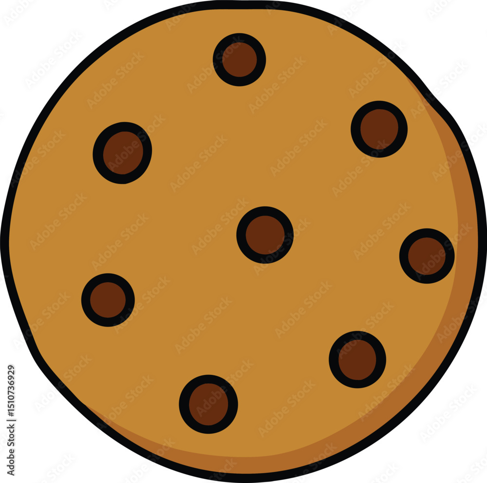 Fototapeta premium chocolate chip cookie icon clipart vector on transparent background