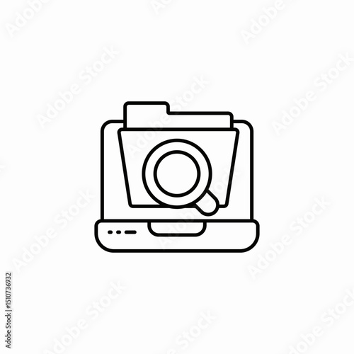 inspection folder laptop icon sign vector