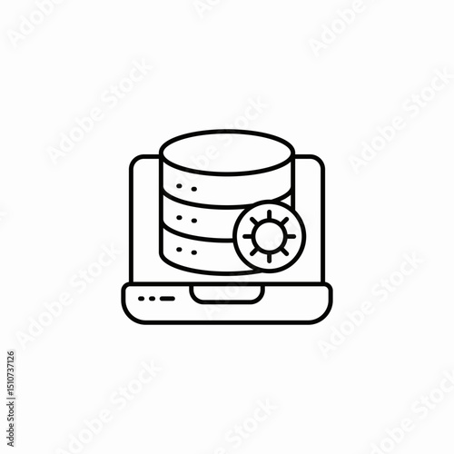 laptop cloud backup icon sign vector