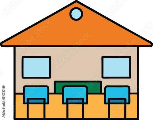 classroom icon clipart vector on transparent background