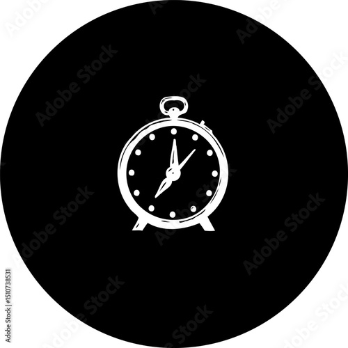 Monochromatic simplicity: Clock face rendered with high-contrast clarity for focus