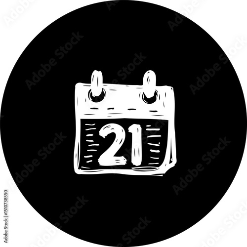 Minimalist calendar icon representation on a dark background for organization