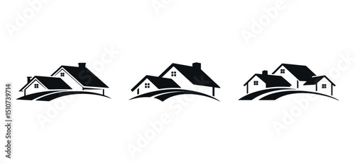 Minimalist real estate home icon set