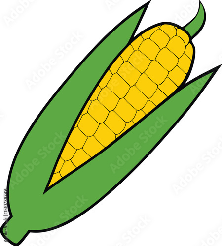corn on the cob icon clipart vector on transparent background