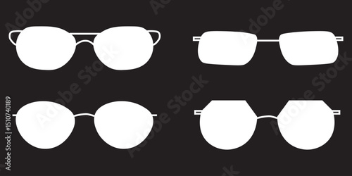 Collection of stylish sunglasses silhouettes for fashion and summer related design concepts