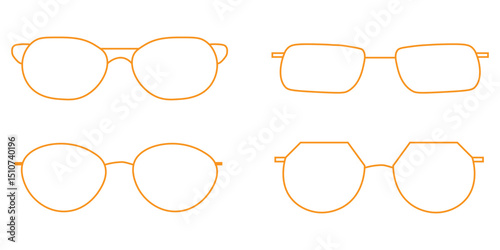 Collection of stylish sunglasses silhouettes for fashion and summer related design concepts