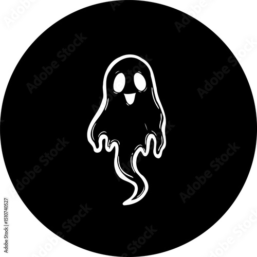Friendly phantom illustration casting a playful shadow on a dark backdrop