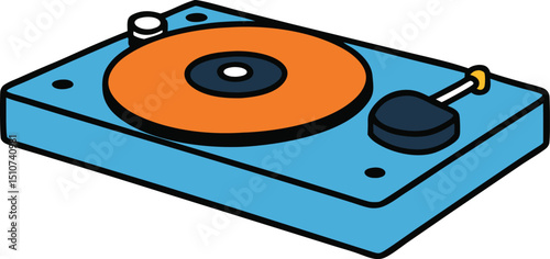 dj turntable icon clipart vector on transparent background