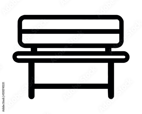 Simple black outline bench icon