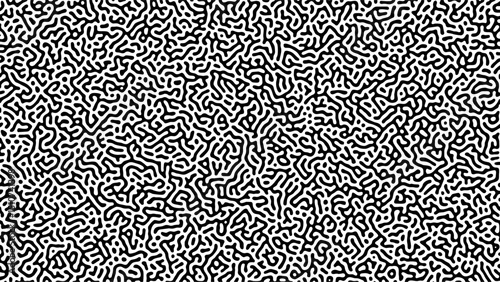 Turing pattern made only of black lines, transparent background