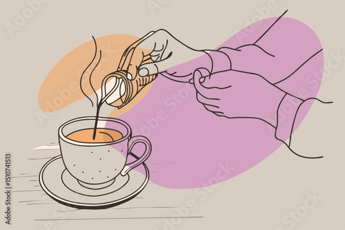 cup of coffee with flowers