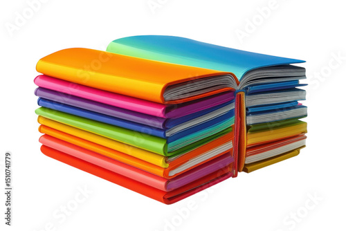 Wallpaper Mural A vibrant tower of knowledge built from colorful stacked notebooks symbolizing learning and on transparent background Torontodigital.ca