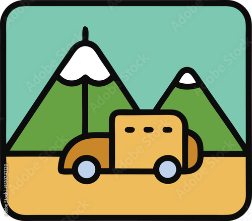 field trip icon clipart vector on transparent background