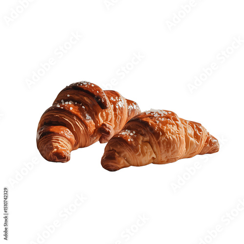 Delicious golden-brown croissants freshly baked pastry flaky layers tempting treat breakfast bakery food photography