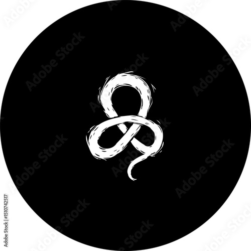 Monochromatic Serpent Symbolism: An Enigmatic Circular Emblem Design