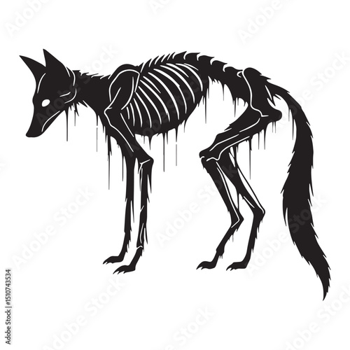Iconic mummified fox silhouette design for standout creative projects – mummified fox silhouette – mummified fox vector illustration – silhouette of mummified fox

