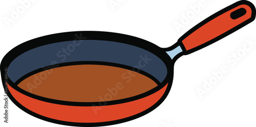 frying pan icon clipart vector on transparent background
