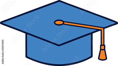 graduation cap icon clipart vector on transparent background
